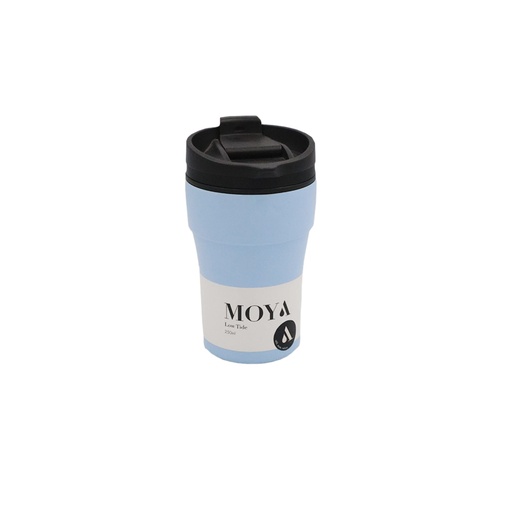 Moya - "Low Tide" 250ml Travel Coffee Mug Black/Powder Blue
