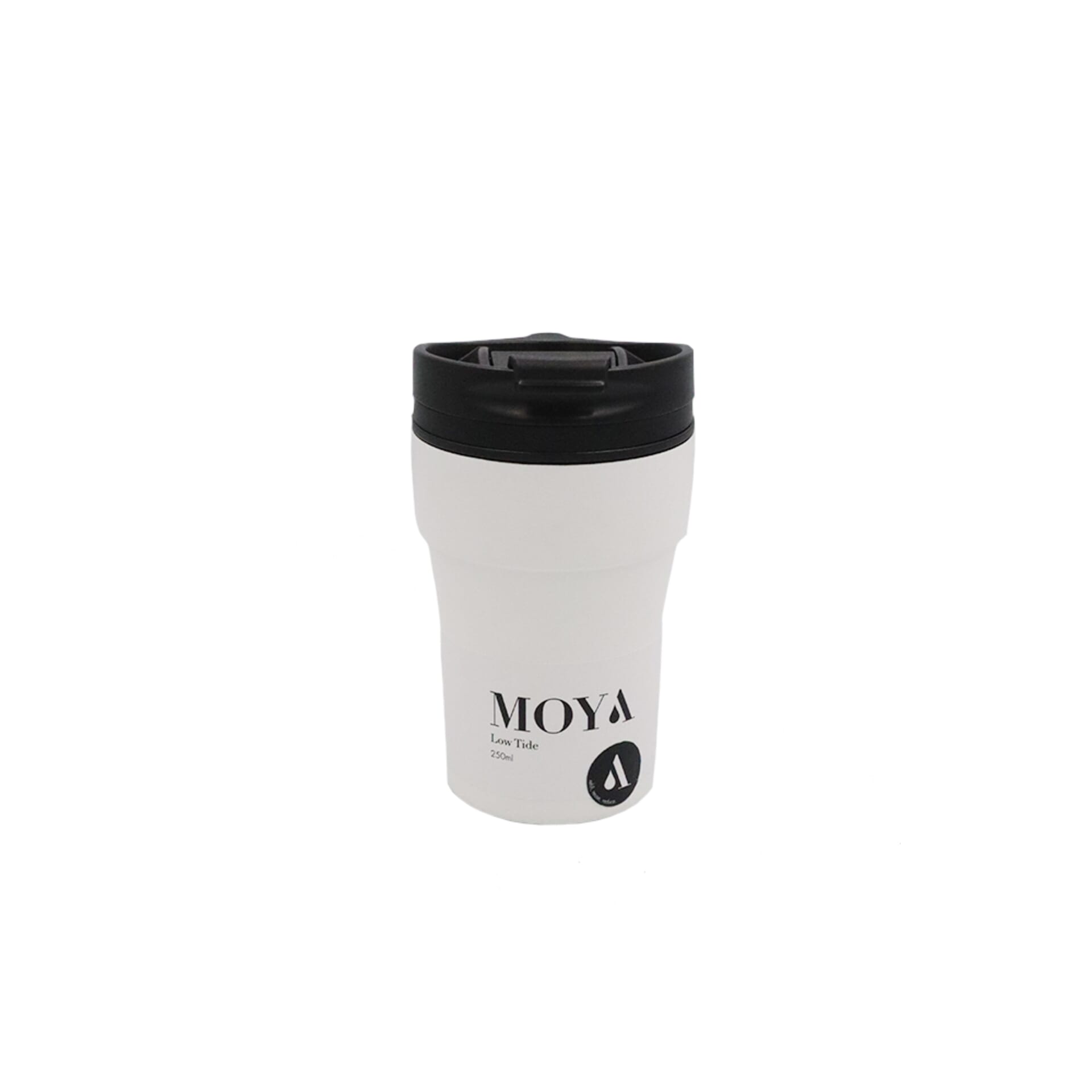 Moya - "Low Tide" 250ml Travel Coffee Mug Black/White