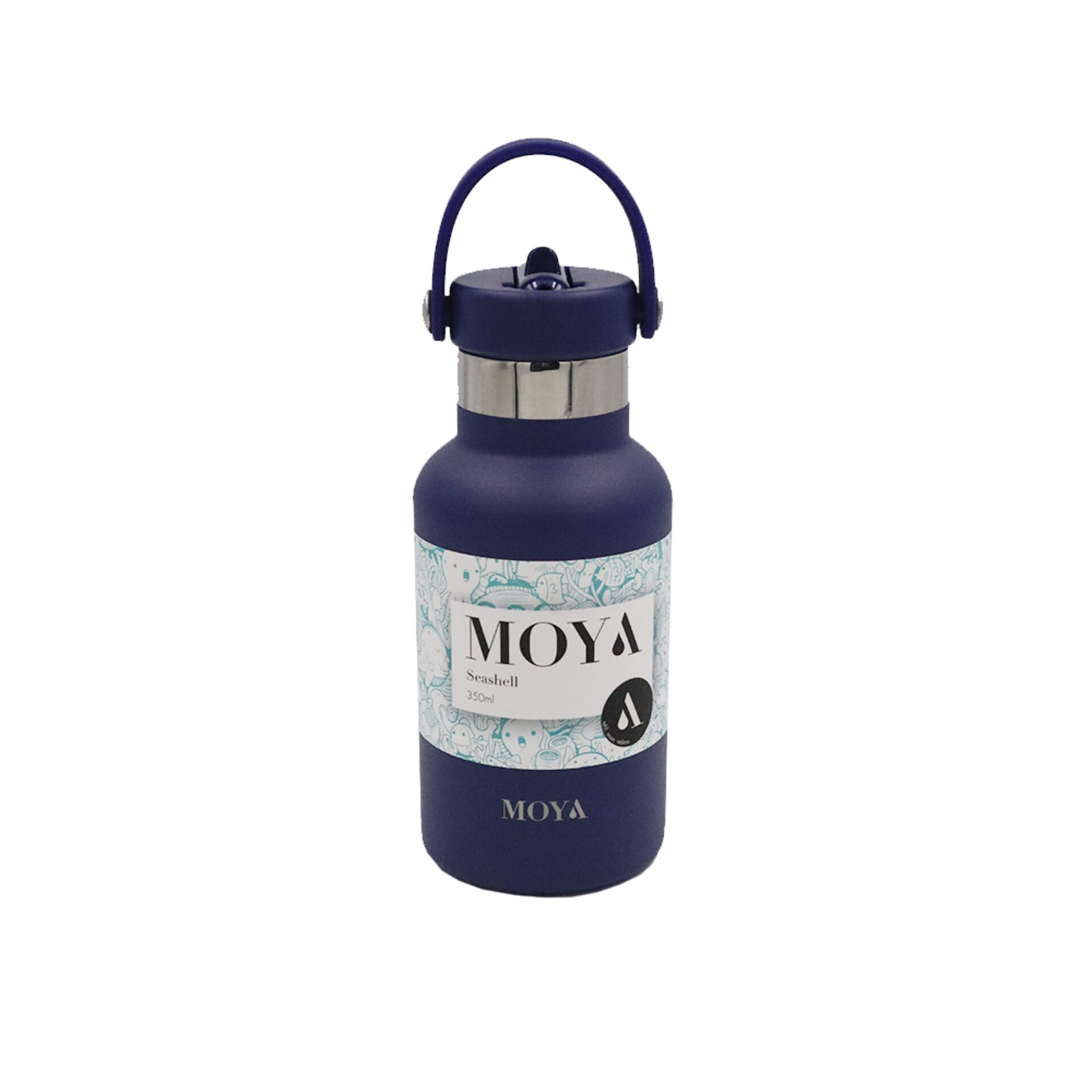 Moya - "Seashell" 350ml Insulated Sustainable Water Bottle Navy