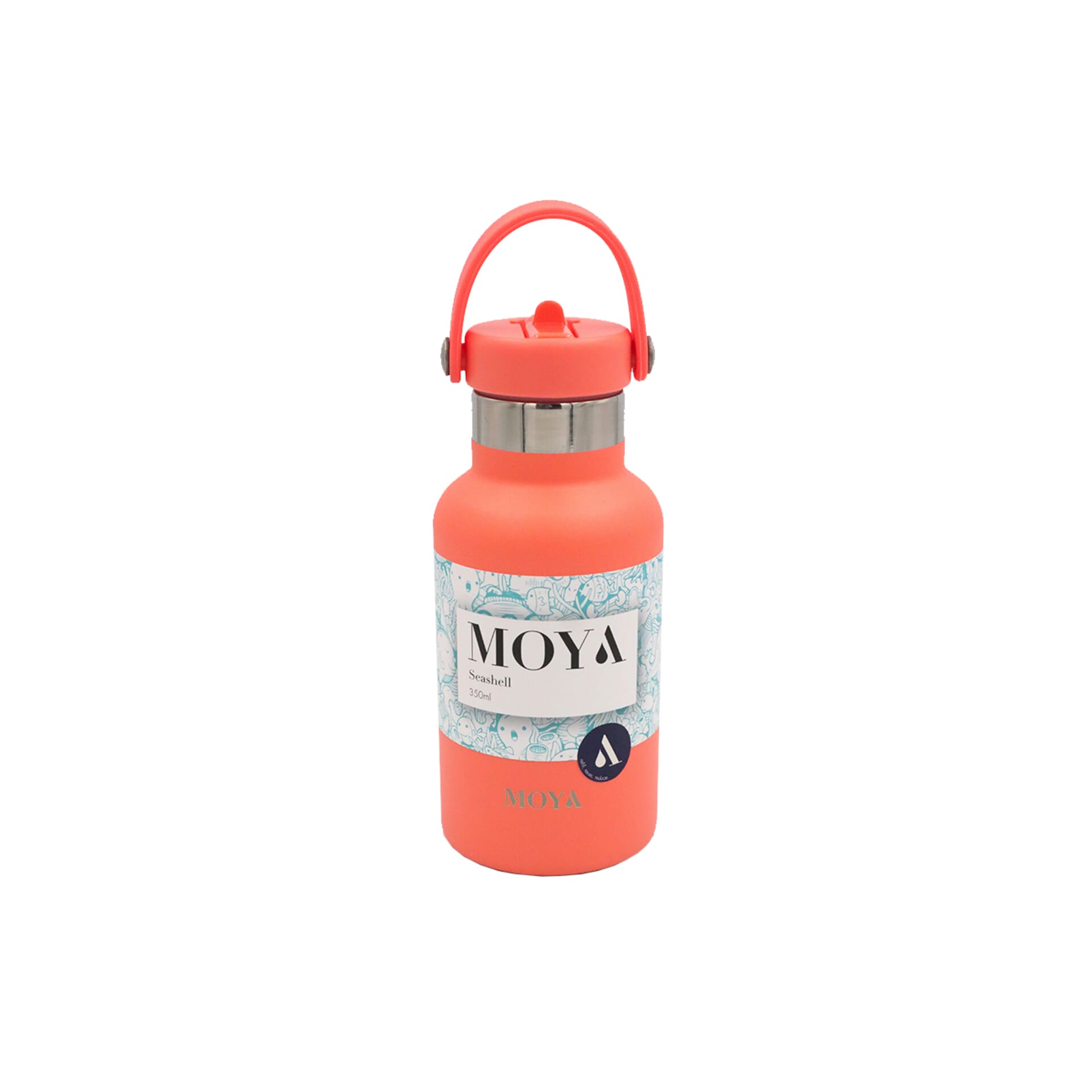 Moya - "Seashell" 350ml Insulated Sustainable Water Bottle Coral