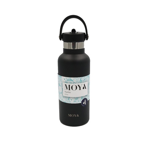 Moya - "Starfish" 500ml Insulated Sustainable Water Bottle Black