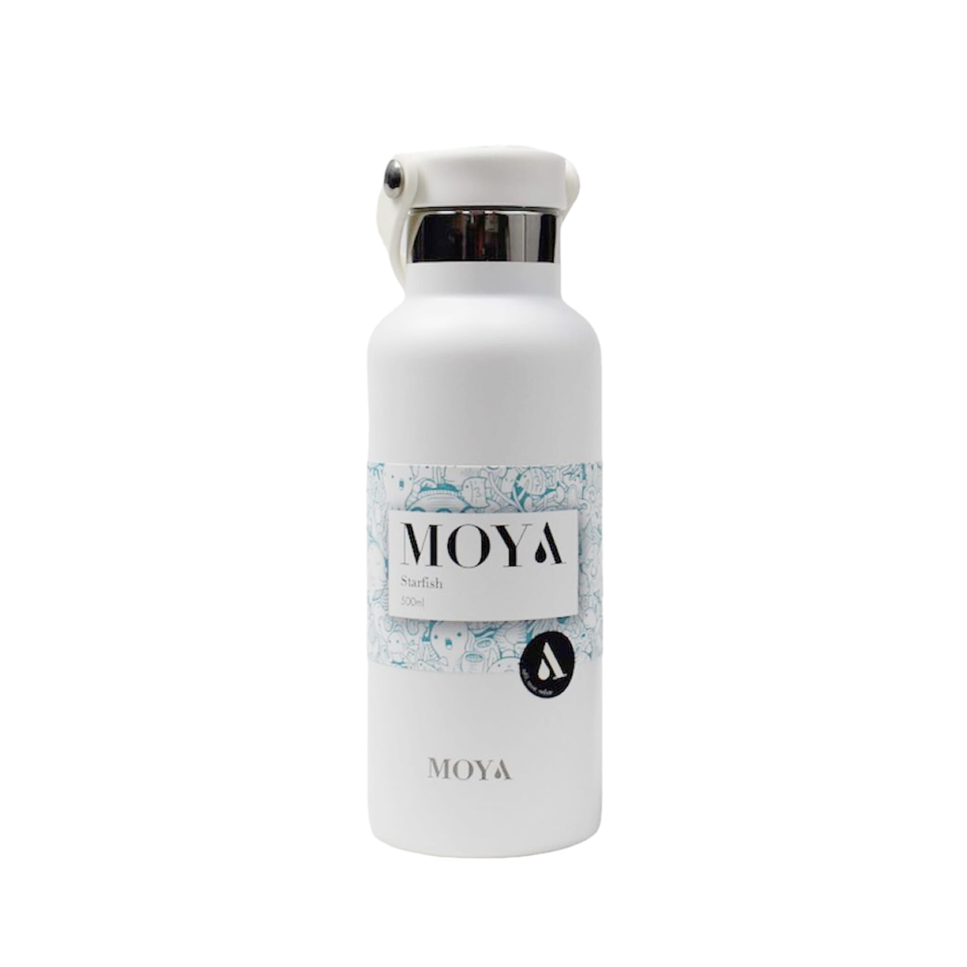 Moya - "Starfish" 500ml Insulated Sustainable Water Bottle White