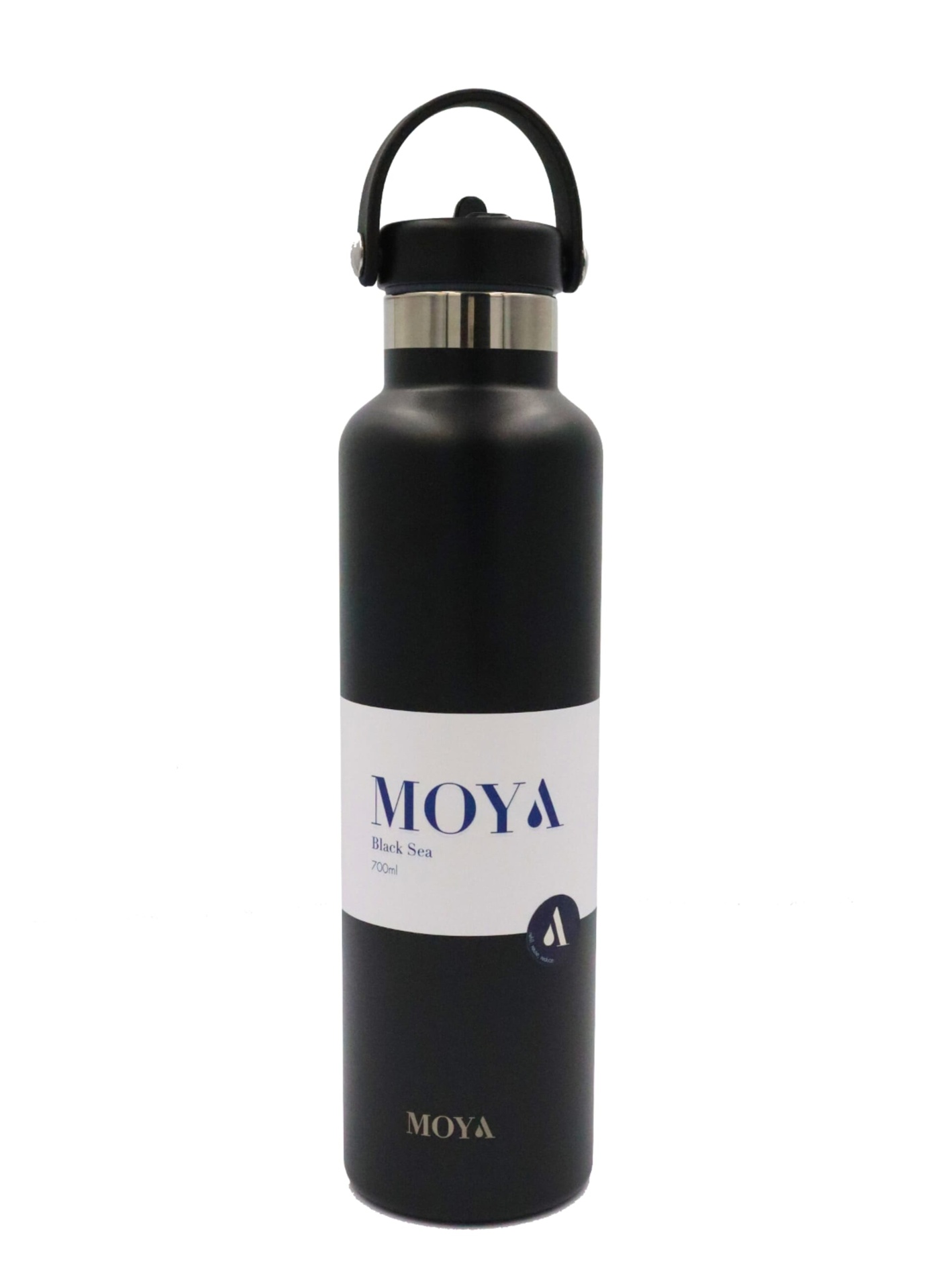 Moya - "Black Sea" 700ml Insulated Sustainable Water Bottle Black