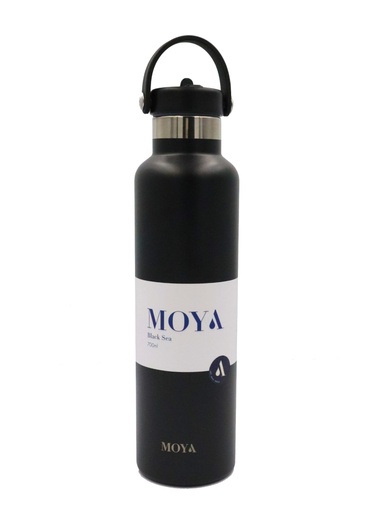 Moya - "Black Sea" 700ml Insulated Sustainable Water Bottle Black