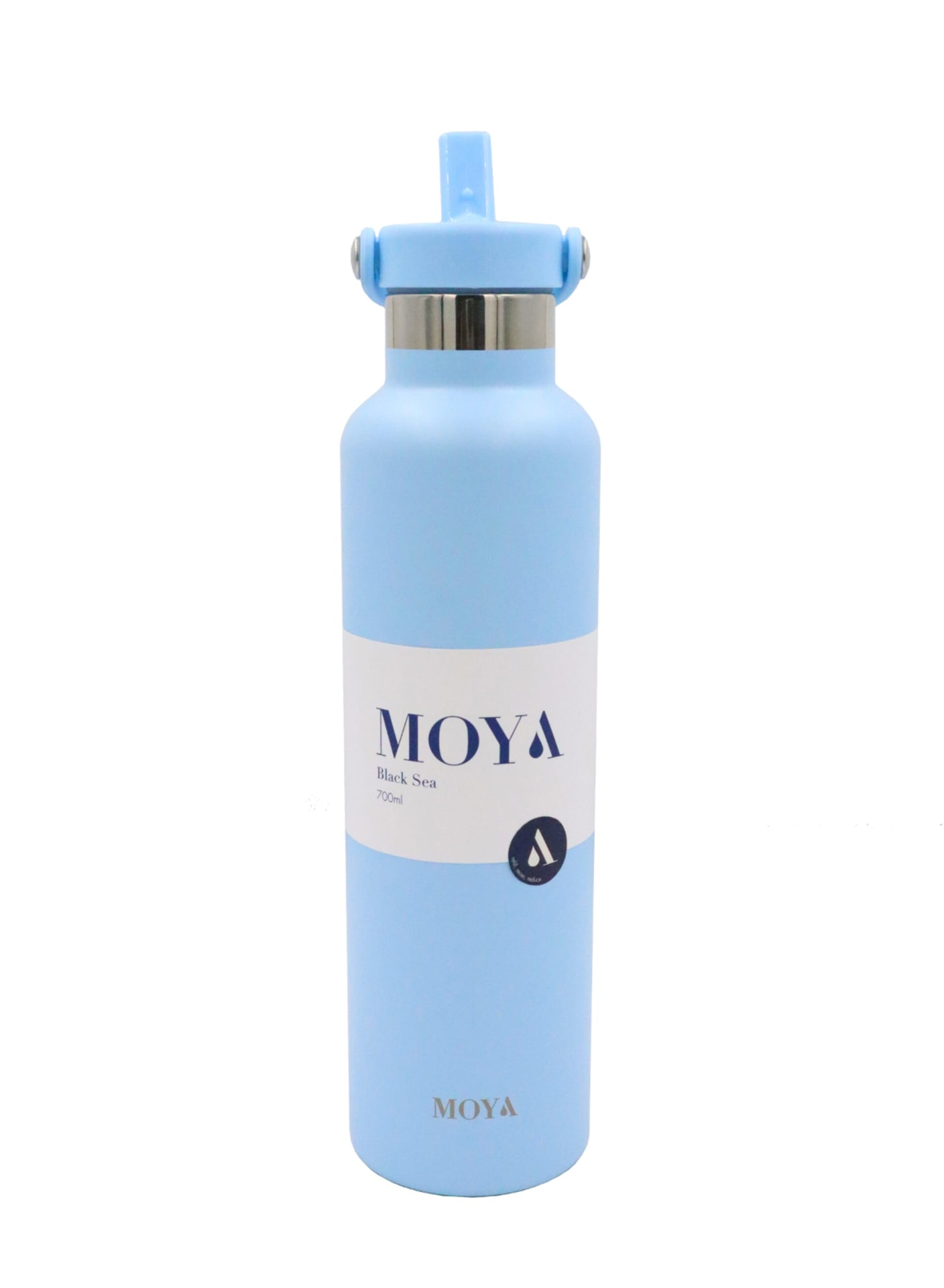 Moya - "Black Sea" 700ml Insulated Sustainable Water Bottle Powder Blue