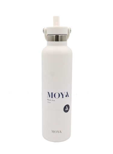 Moya - "Black Sea" 700ml Insulated Sustainable Water Bottle White
