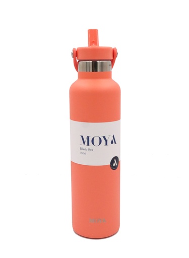 Moya - "Black Sea" 700ml Insulated Sustainable Water Bottle Coral