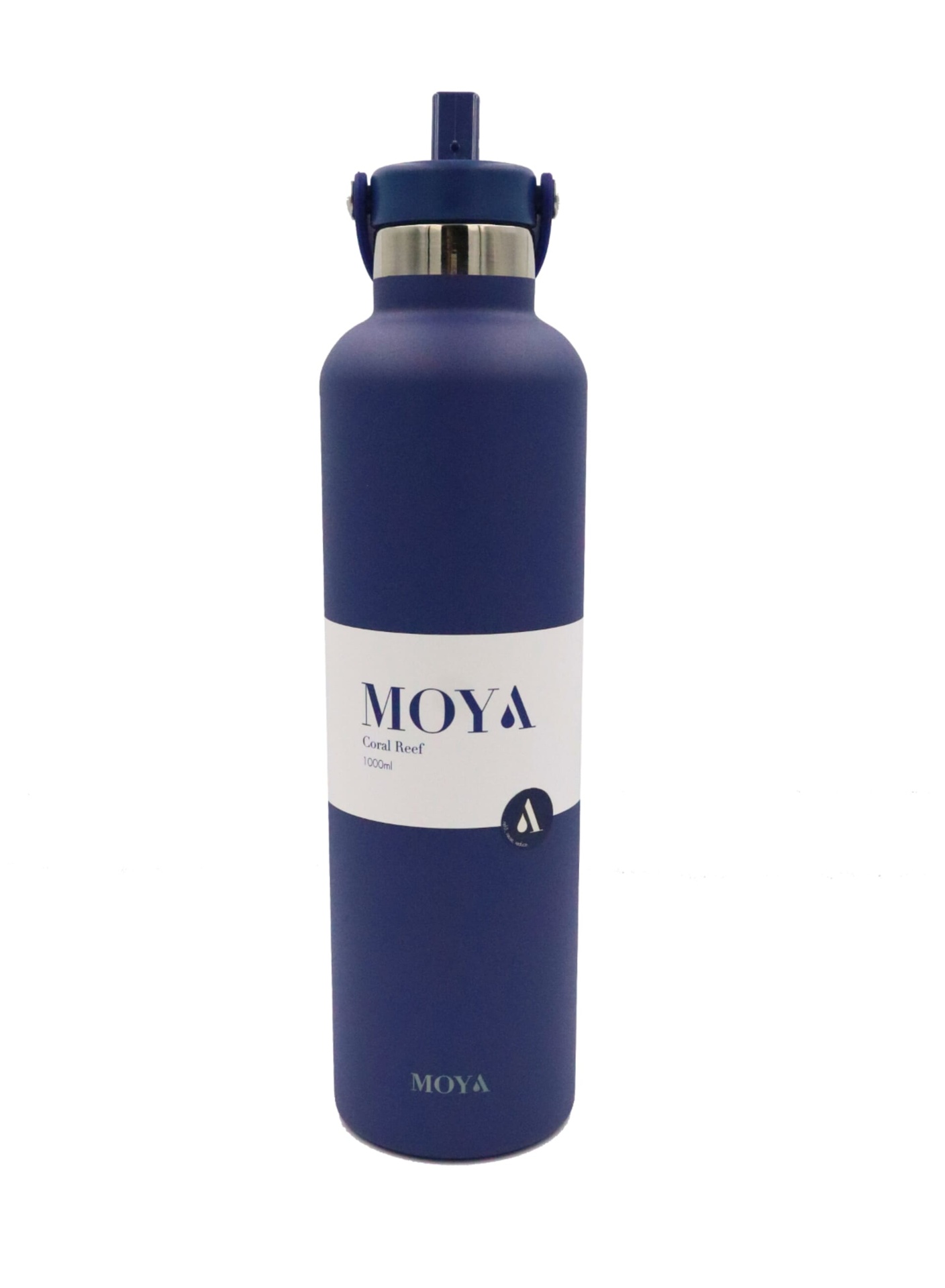 Moya - "Coral Reef" 1L Insulated Sustainable Water Bottle Navy