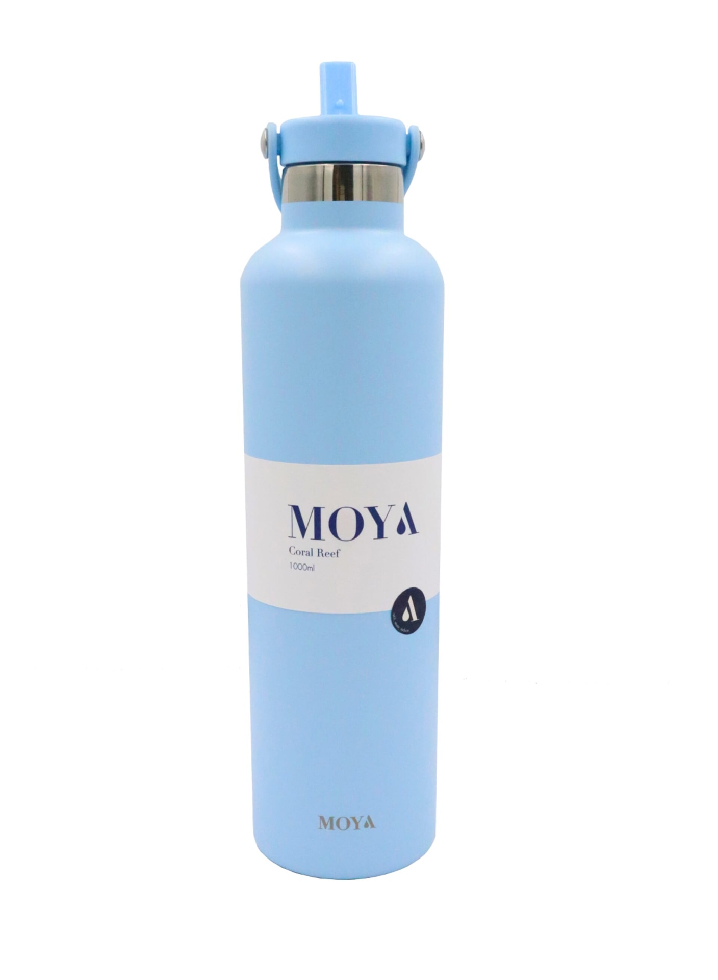Moya - "Coral Reef" 1L Insulated Sustainable Water Bottle Powder Blue