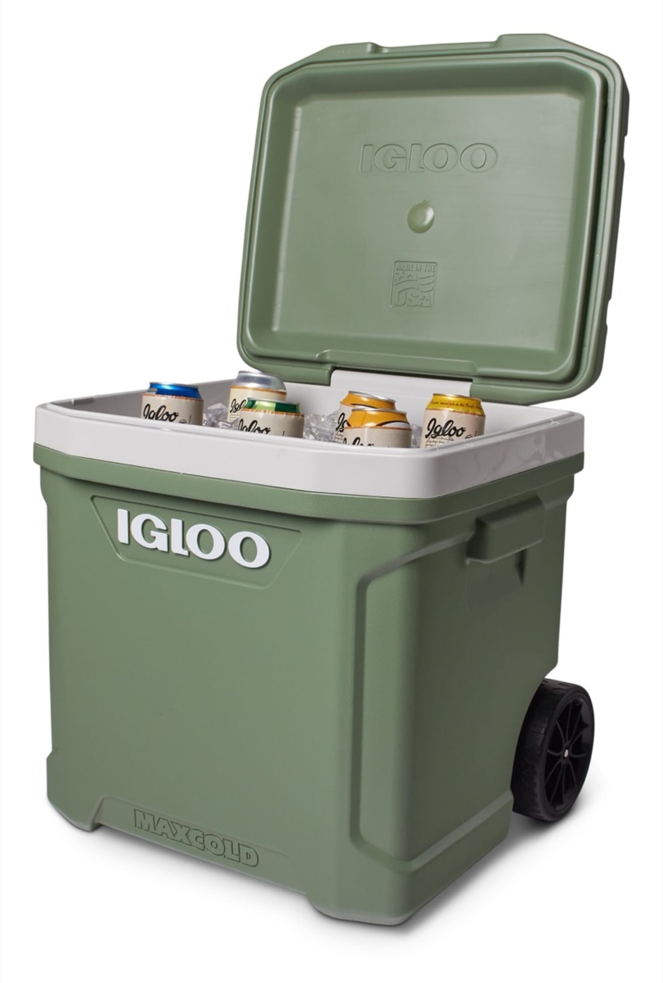 Igloo - Ecocool Latitude 60 Qt Roller Cooler - Vintage Green - DISC