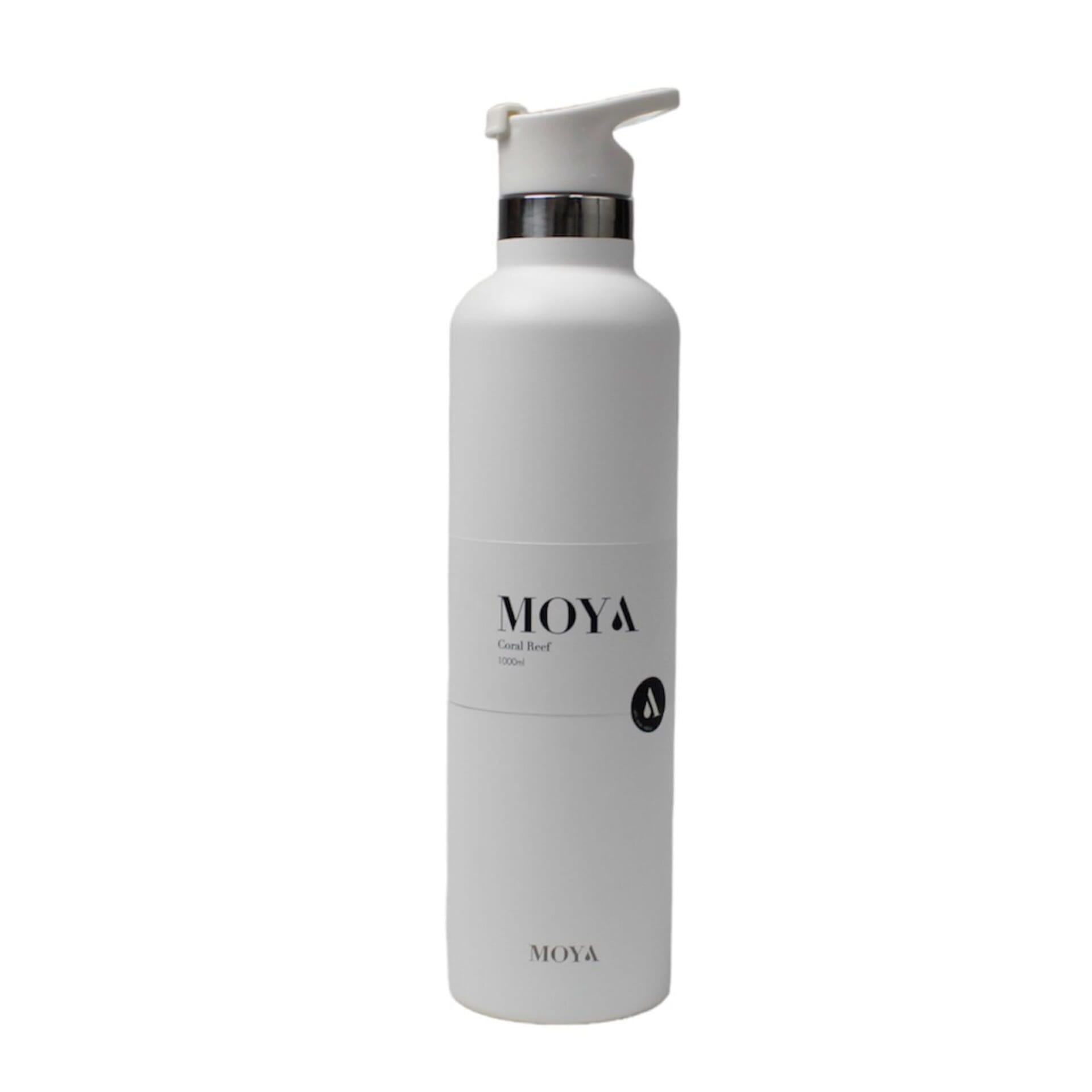 Moya - "Coral Reef" 1L Insulated Sustainable Water Bottle White Spout Lid