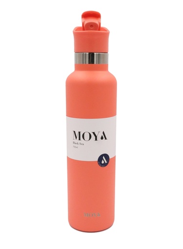 Moya - "Black Sea" 700ml Insulated Sustainable Water Bottle Coral Spout Lid