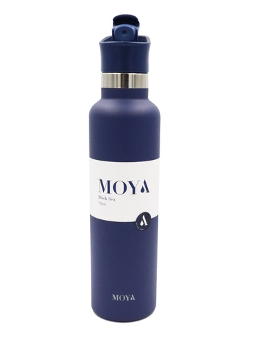 Moya - "Black Sea" 700ml Insulated Sustainable Water Bottle Navy Spout Lid