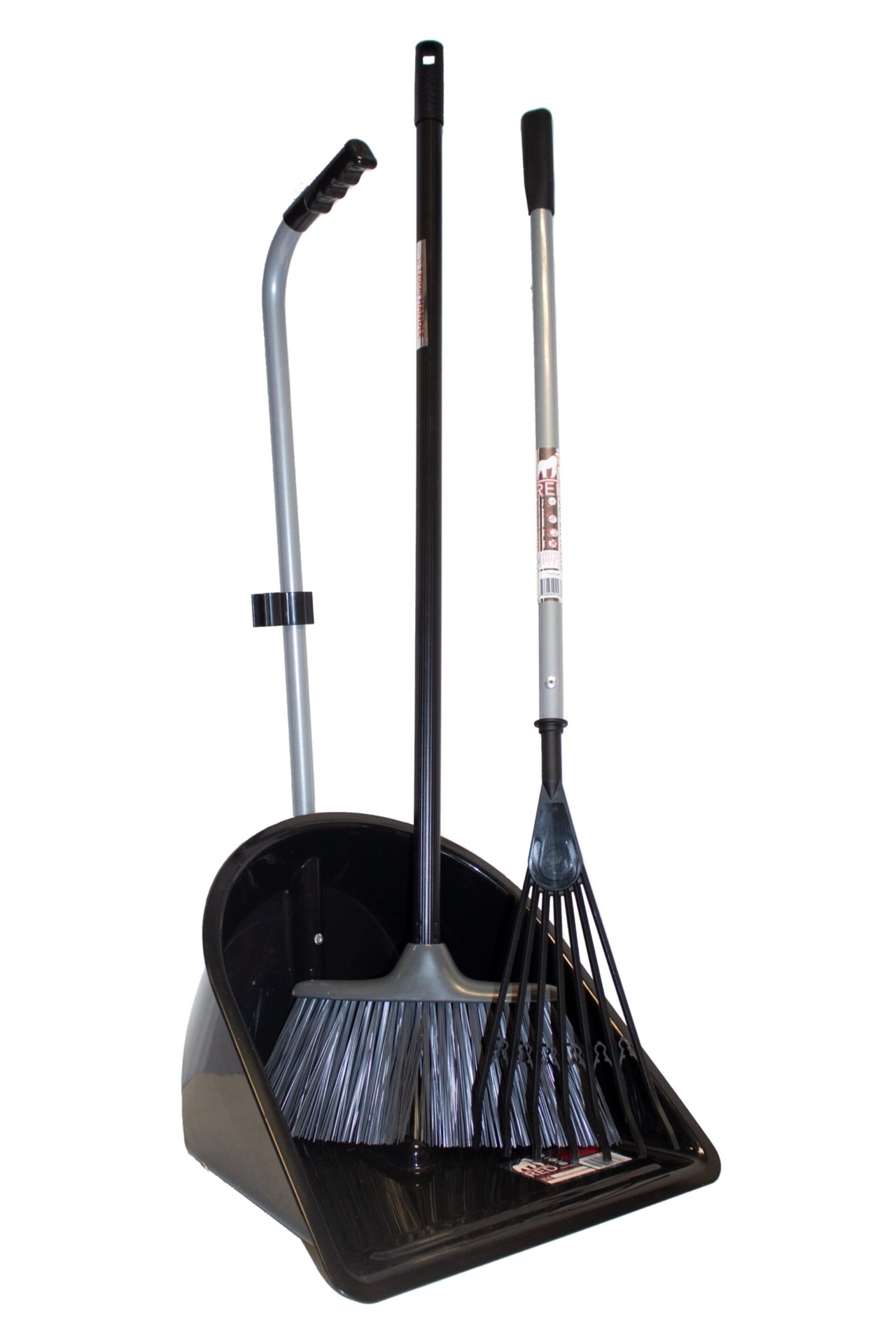 Red Gorilla - Garden Companion Set - Black (Tidee + Super Rake + Poly Yard Broom)