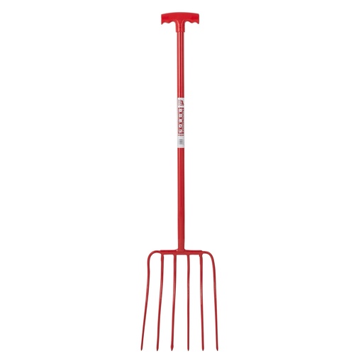 Red Gorilla - 6 Prong Manure Fork - Red (T-Handle)