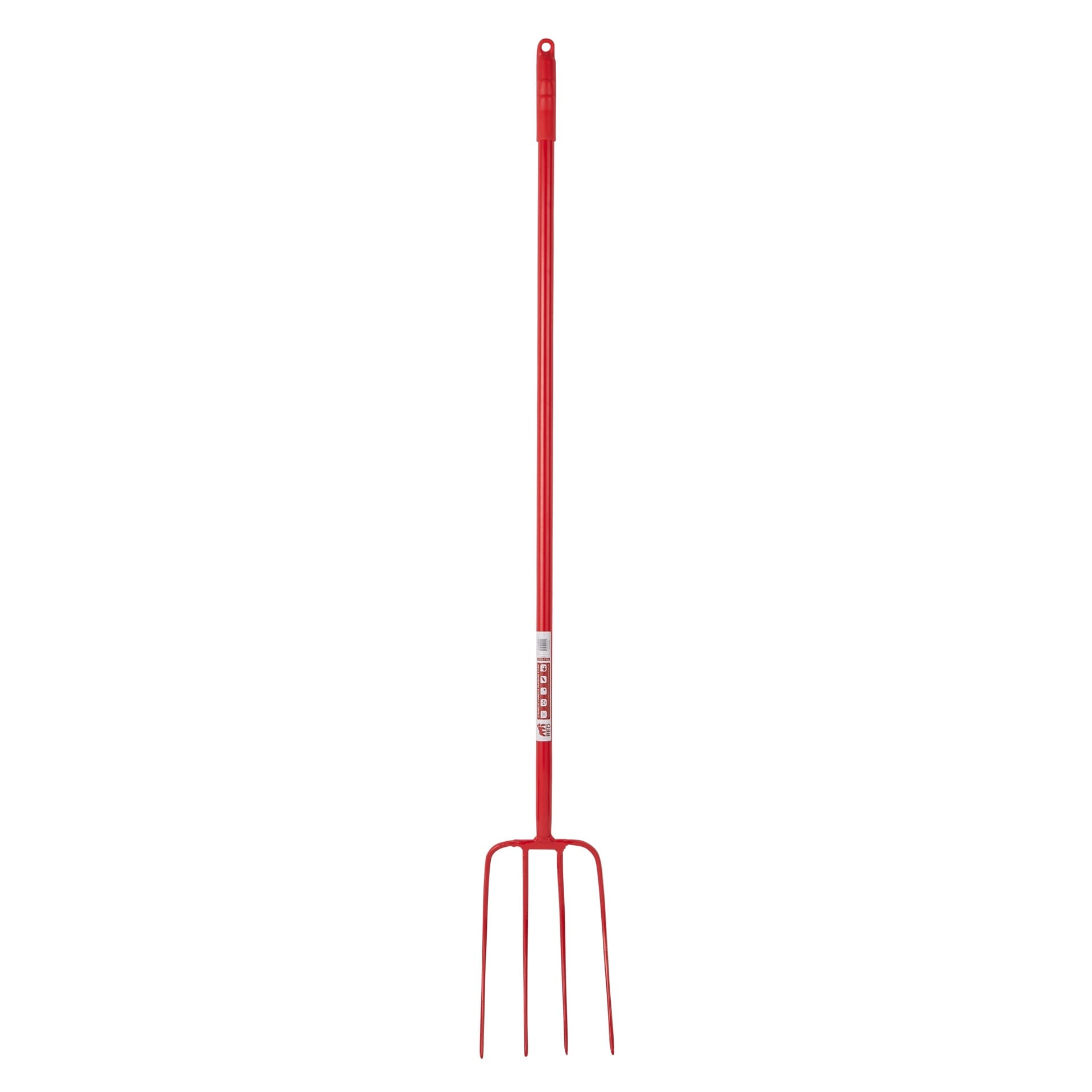 Red Gorilla - 4 Prong Manure Fork Straight Handle - Red (48” Straight Handle)
