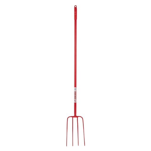 Red Gorilla - 4 Prong Manure Fork Straight Handle - Red (48” Straight Handle)