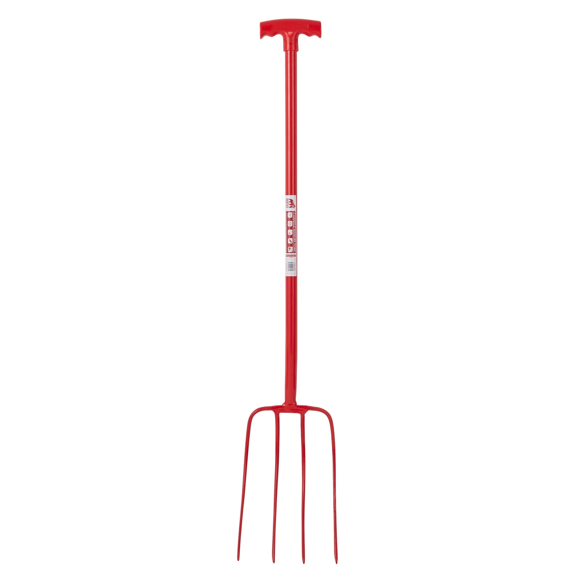 Red Gorilla - 4 Prong Manure Fork T-Handle - Red (T-Handle)
