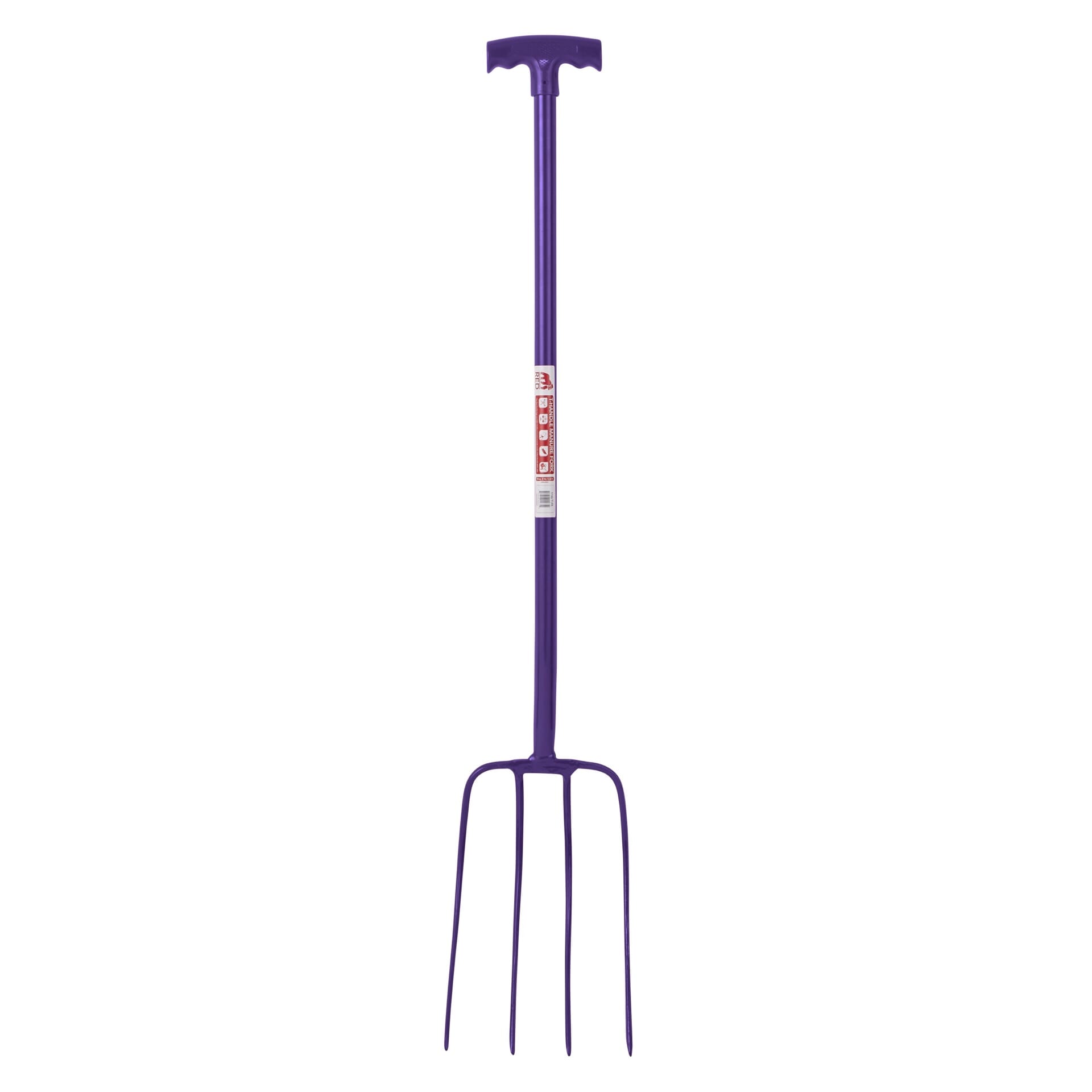 Red Gorilla - 4 Prong Manure Fork T-Handle - Purple (T-Handle)