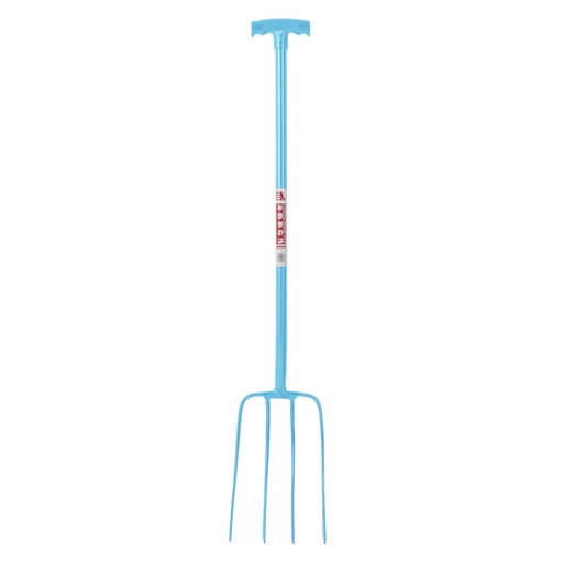 Red Gorilla - 4 Prong Manure Fork T-Handle - Sky Blue (T-Handle)