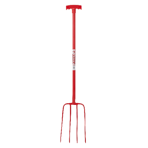 Red Gorilla - 4 Prong Manure Fork Pro Fork Coloured - Red (Straight Handle)
