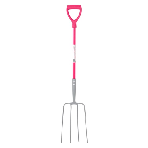 Red Gorilla - 4 Prong Manure Fork D Handle - Pink (D Handle)