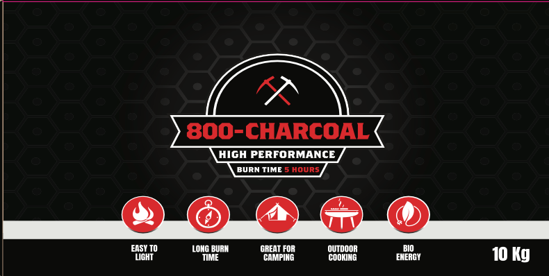 Charcoal - 800-Charcoal Long Lasting Sawdust Briquette 10kg