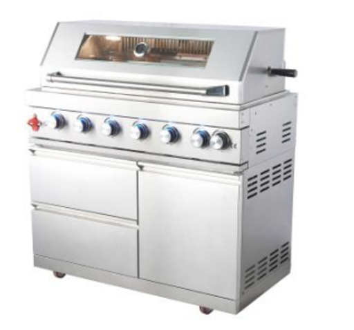 Fornizza - 6 Burner Gas Grill Black