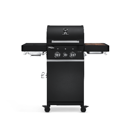 Burnhard - FRED Jr. - 2-Burner Gas Grill Black Edition - Series 3 with Cast Iron Grate