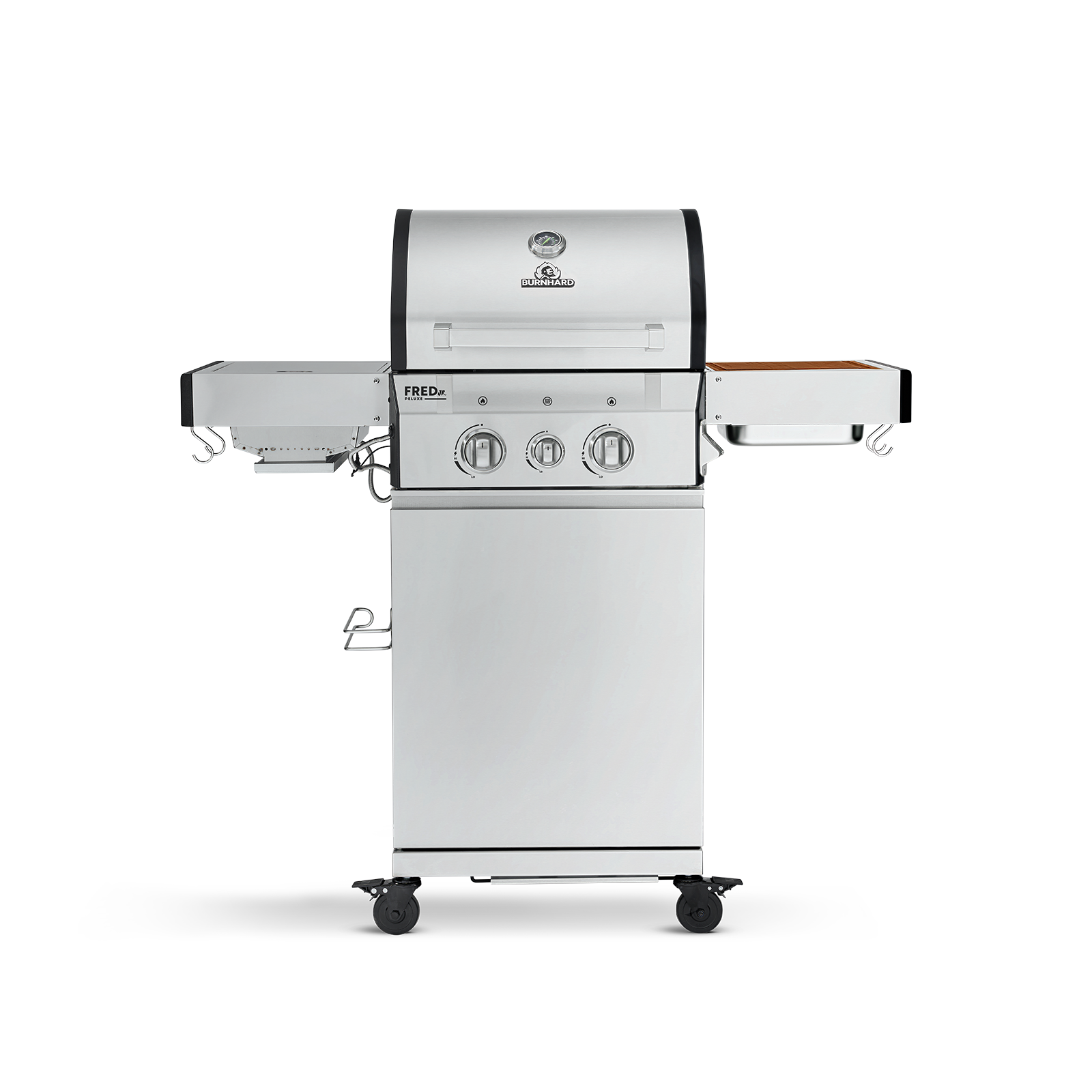 Burnhard - FRED Jr. - 2-Burner Gas Grill Deluxe Stainless Steel - Series 3 with Stainless Steel Grate