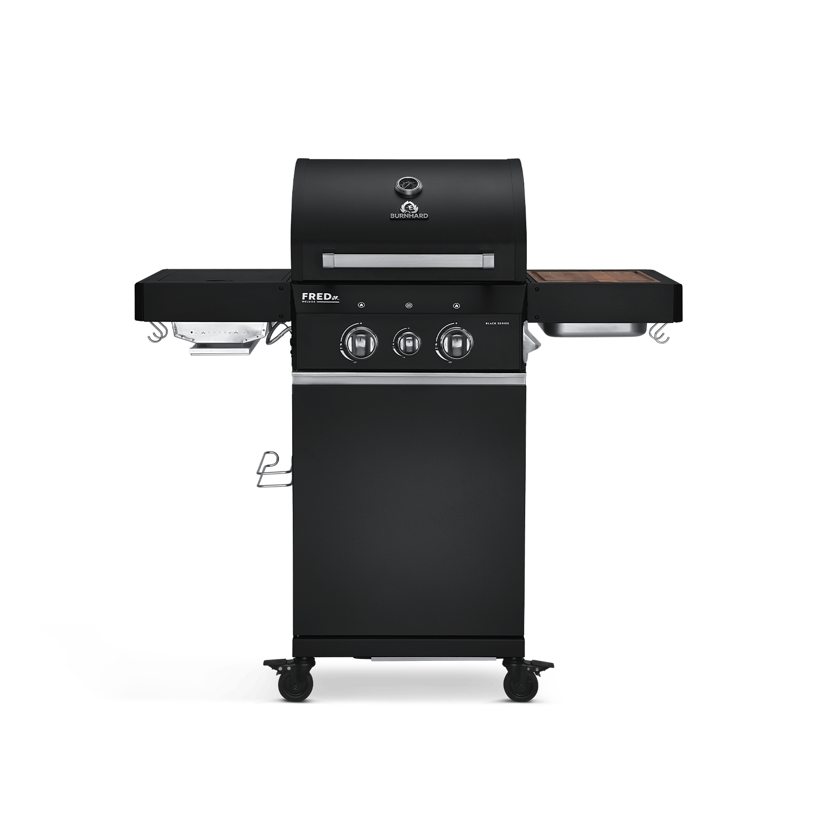 Burnhard - FRED Jr. - 2-Burner Gas Grill Deluxe Black Edition - Series 3 with Stainless Steel Grate