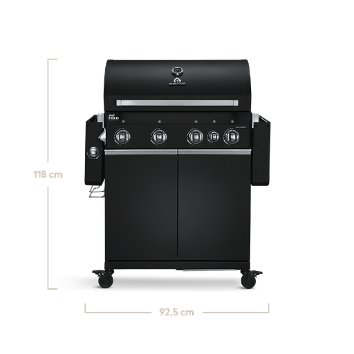 Burnhard - Big FRED - 4-Burner Gas Grill Deluxe Black Edition - Series 3 with Stainless Steel Grate