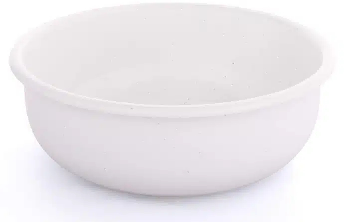 Barebones - Rolled Enamelware Bowl - Soft White