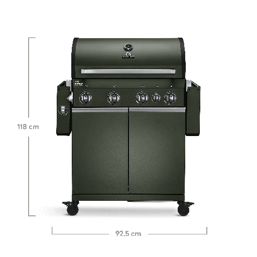 Burnhard - Big FRED - Deluxe Gas Grill 4-Burner Green Edition - CastGrates
