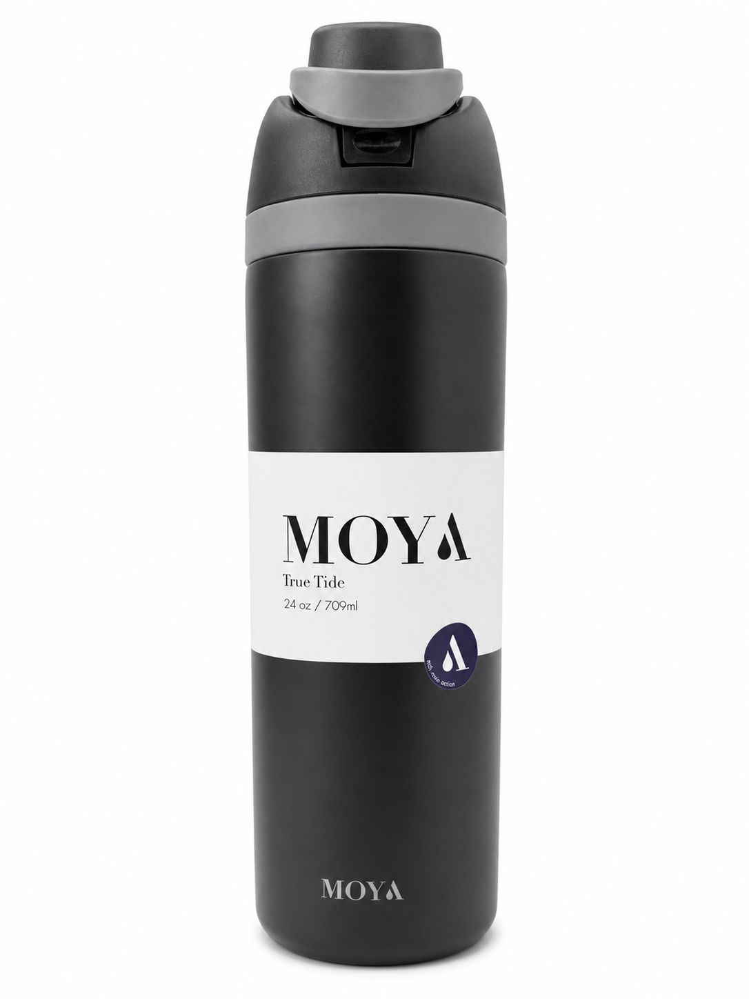 Moya - "True Tide" 24oz Insulated Sustainable Water Bottle Black