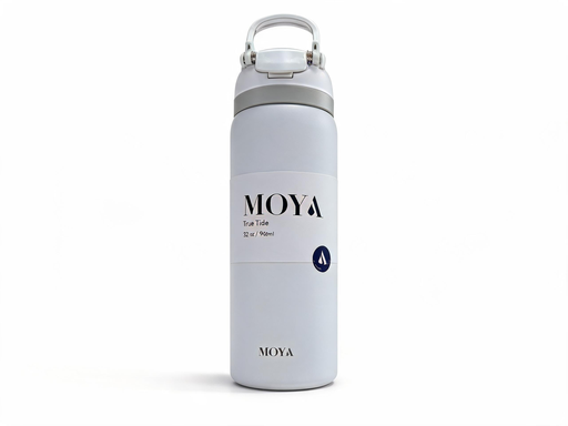 Moya - "True Tide" 32oz Insulated Sustainable Water Bottle White