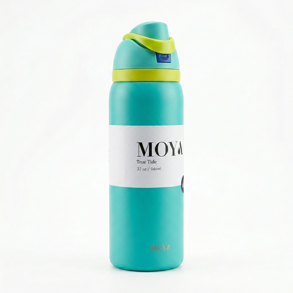 Moya - "True Tide" 32oz Insulated Sustainable Water Bottle Electric Blue
