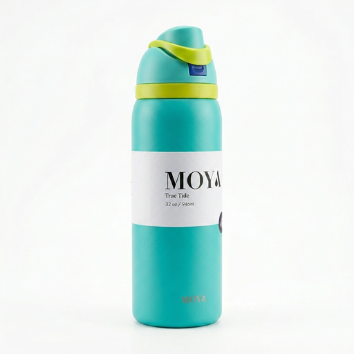 Moya - "True Tide" 32oz Insulated Sustainable Water Bottle Electric Blue
