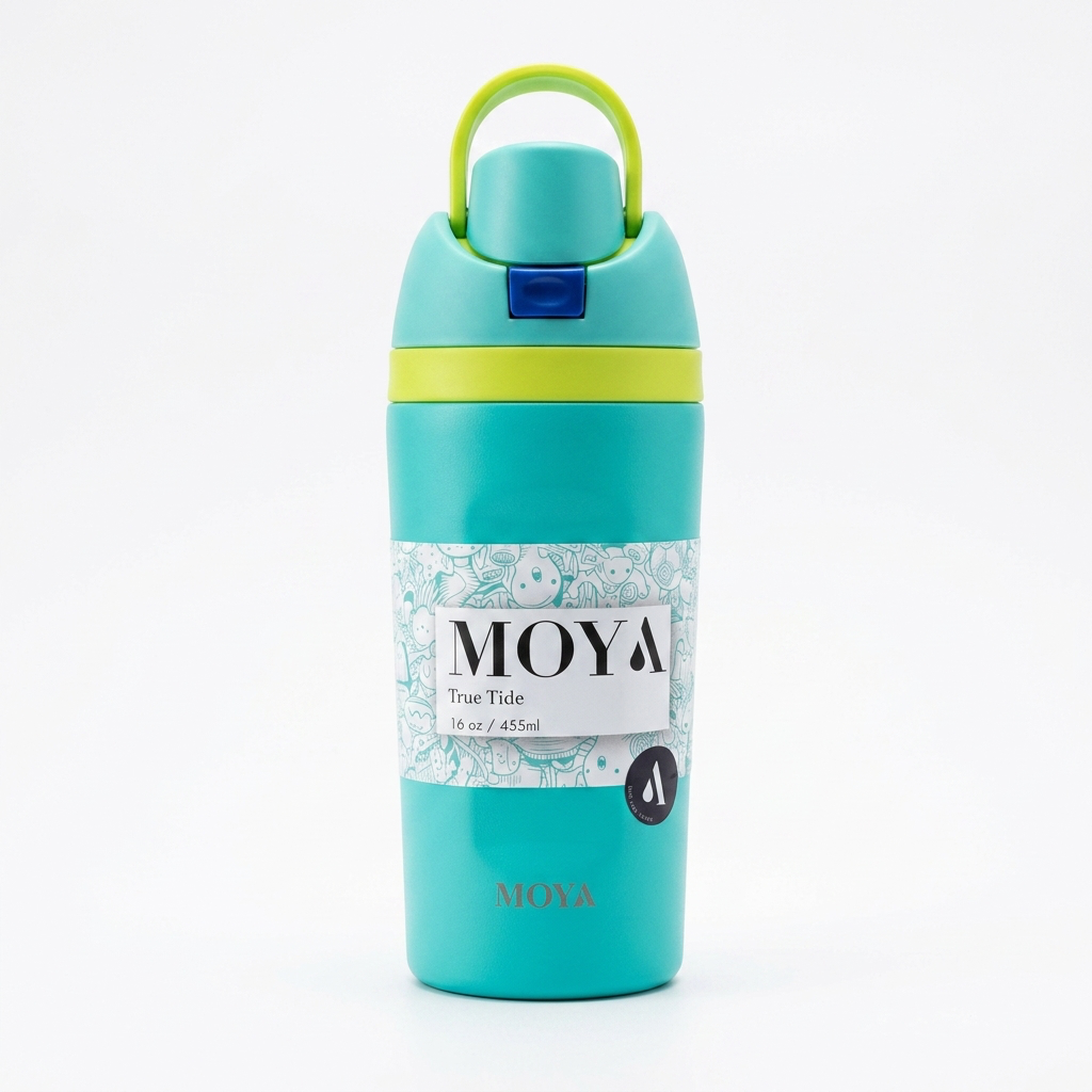 Moya - "True Tide" 16oz Insulated Sustainable Water Bottle Electric Blue