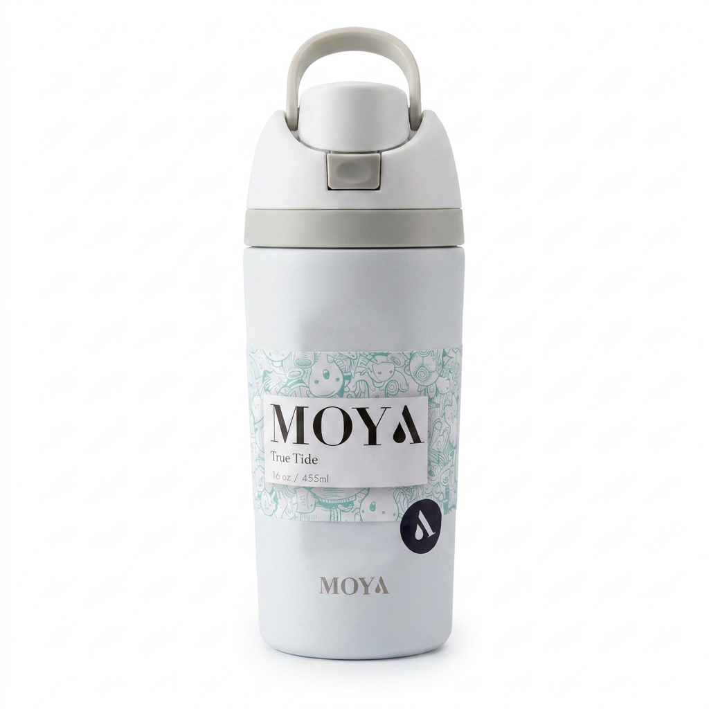 Moya - "True Tide" 16oz Insulated Sustainable Water Bottle White