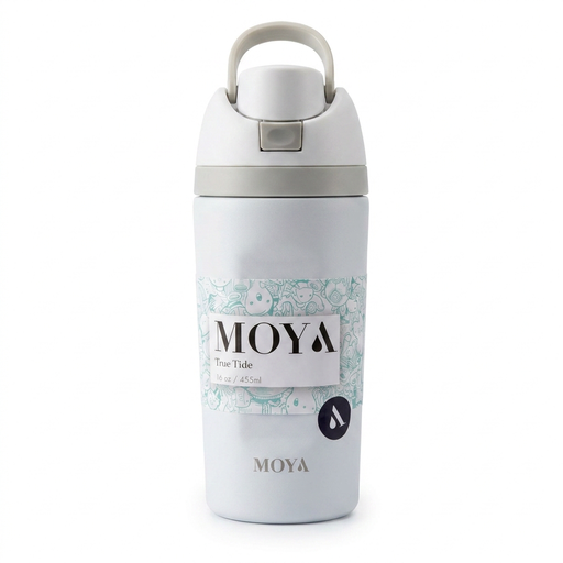 Moya - "True Tide" 16oz Insulated Sustainable Water Bottle White