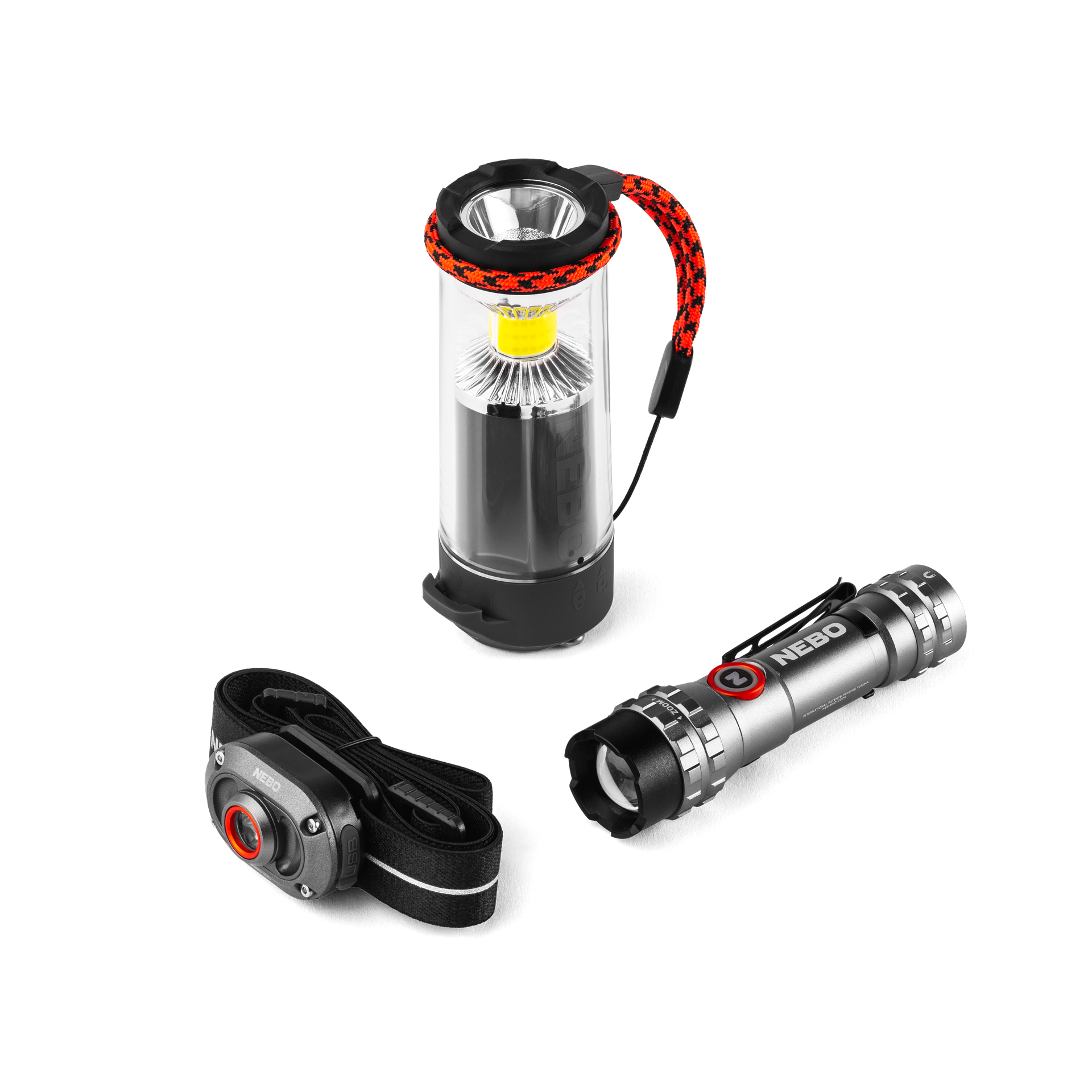 Nebo - Triple Light Kit (Headlamp Mycro 250, Lantern Galileo 350, Flashlight 600 Flex)