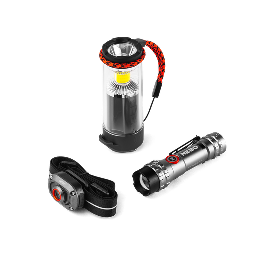 Nebo - Triple Light Kit (Headlamp Mycro 250, Lantern Galileo 350, Flashlight 600 Flex)