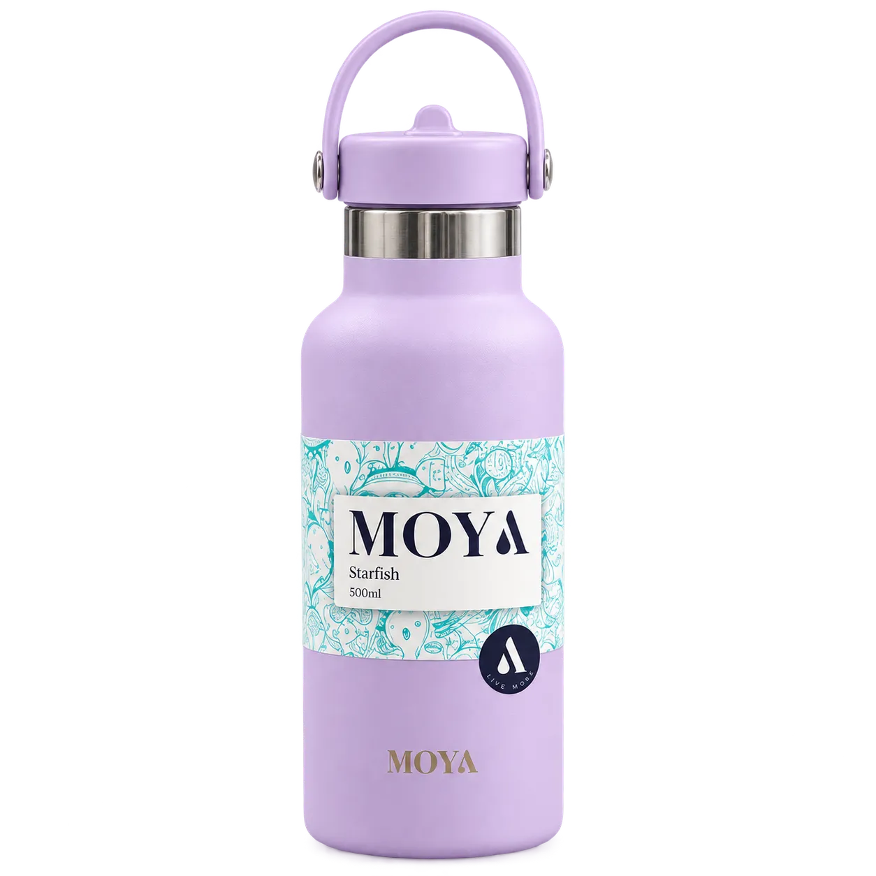 Moya - "Starfish" 500ml Insulated Sustainable Water Bottle Pastel Lilac