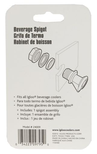 IGLOO-Standard Push Button Spigot For 2-10 Gallon Water Jug - White 
