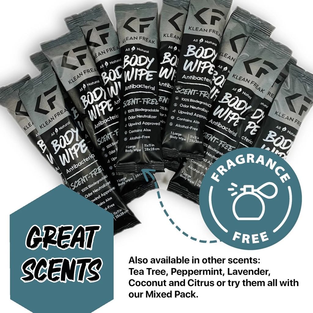 [DZSF12] Klean Freak - Body Wipes - Dozen Pack - Scent Free Image 