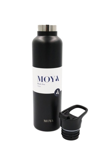 Moya - "Black Sea" 700ml Insulated Sustainable Water Bottle Montezuma Hills Spout Lid
