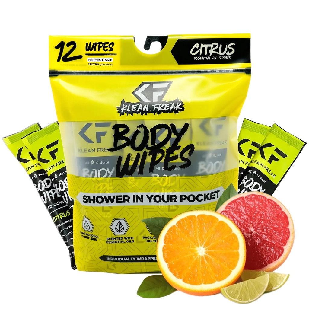 [DZCT12] Klean Freak - Body Wipes - Dozen Pack - Citrus