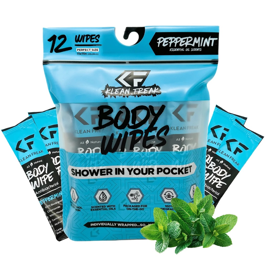 [DZPP12] Klean Freak - Body Wipes - Dozen Pack - Peppermint