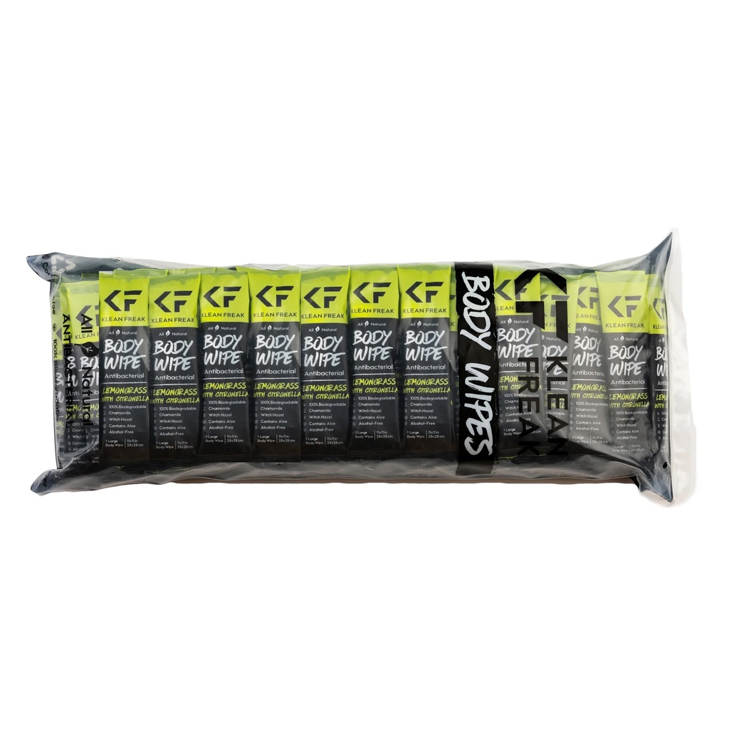 [HPLG10] Klean Freak - Body Wipes - 100 Pack -  Lemon Grass/Citronella